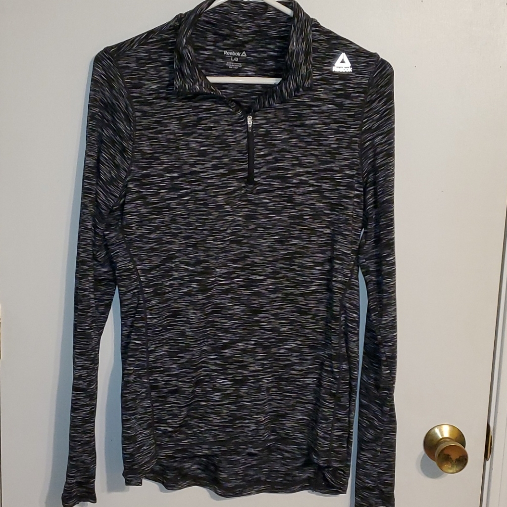 Reebok L Half Zip Active Wear Long Sleeve Shirt